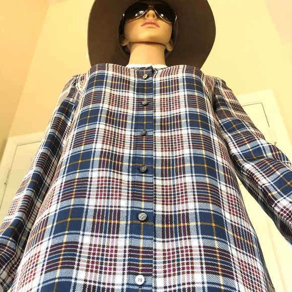 Tory Burch Cora Tartan Plaid Silk Shirtdress - Picture 14 of 16